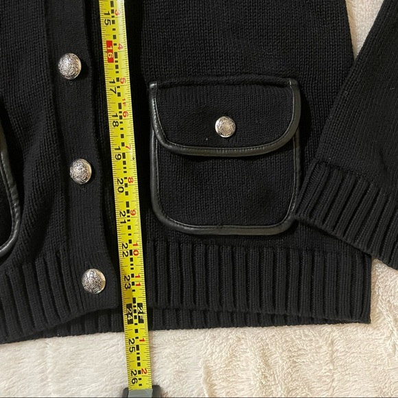Lauren Ralph Lauren Black Button Down Cardigan Sweater / Size L - Picture 7 of 7